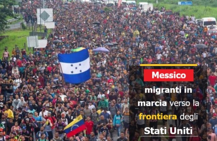 Messico, migranti in marcia verso la frontiera degli Stati Uniti