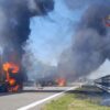 A21 Incidenti, cisterna in fiamme: due morti