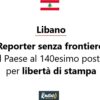 Rsf, il Libano al 140esimo posto per libertà di stampa